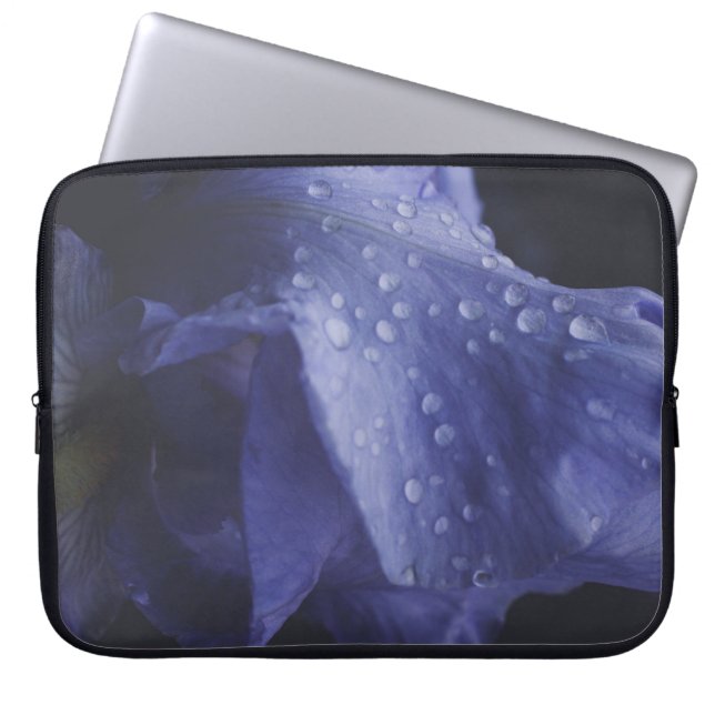 紫のバラ花 ラップトップスリーブ (正面)