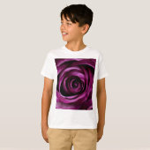 紫のバラ花 Tシャツ (正面フル)