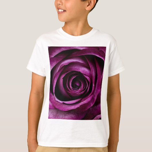 紫のバラ花 Tシャツ (正面)