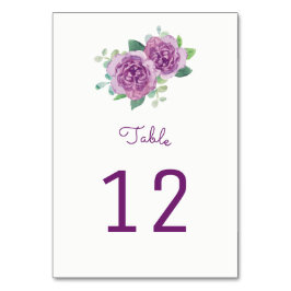 紫のバラ表の番号カード テーブルナンバー