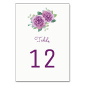 紫のバラ表の番号カード テーブルナンバー (正面)