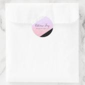 紫のバラ金ゴールドグリッター白い黒の大理石メイクアップ ラウンドシール (バッグ)