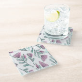 紫のバラ ガラスコースター (アングル)