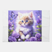 紫のバラ キッチンタオル (横)