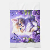 紫のバラ キッチンタオル (縦)