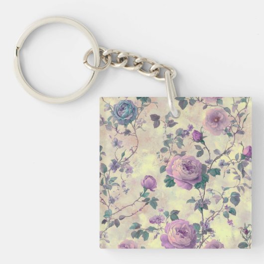 紫のバラ キーホルダー (正面)