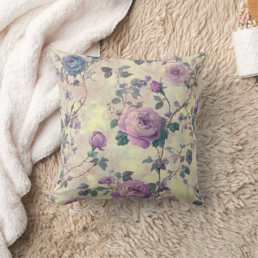 紫のバラ クッション (ブランケット)