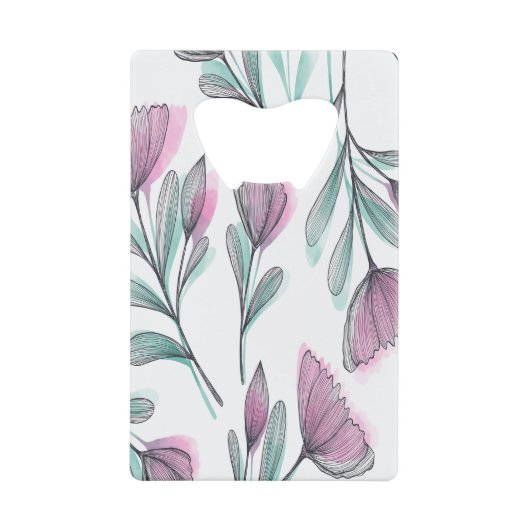 紫のバラ クレジットカード栓抜き (正面)