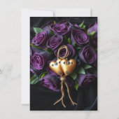 紫のバラ、ステームパンク結婚ズ 招待状 (裏面)