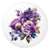 紫のバラ セラミックノブ (正面)