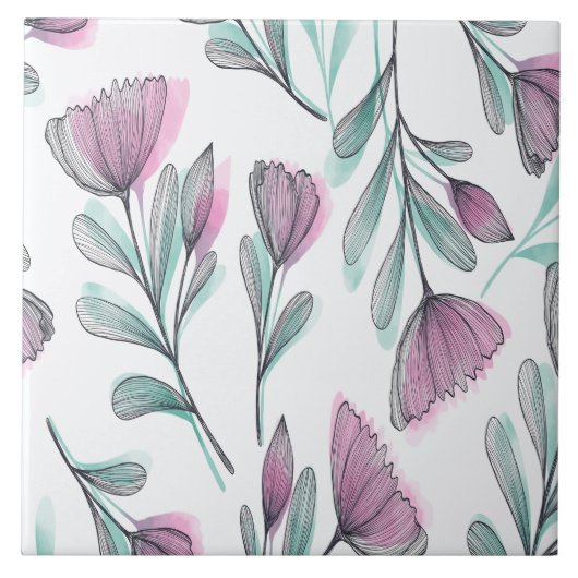 紫のバラ タイル (正面)