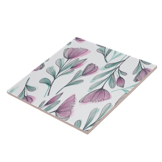 紫のバラ タイル (側面)