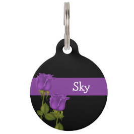 紫のバラ ペット　ネームタグ
