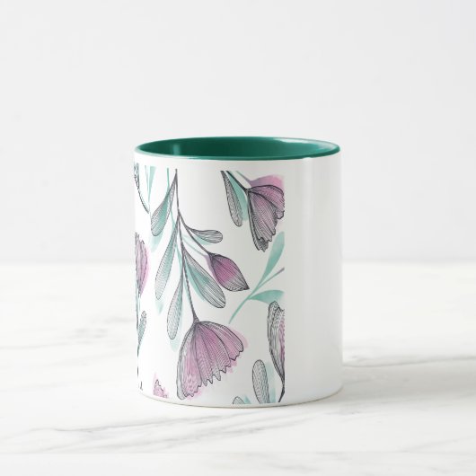 紫のバラ マグカップ (中央)