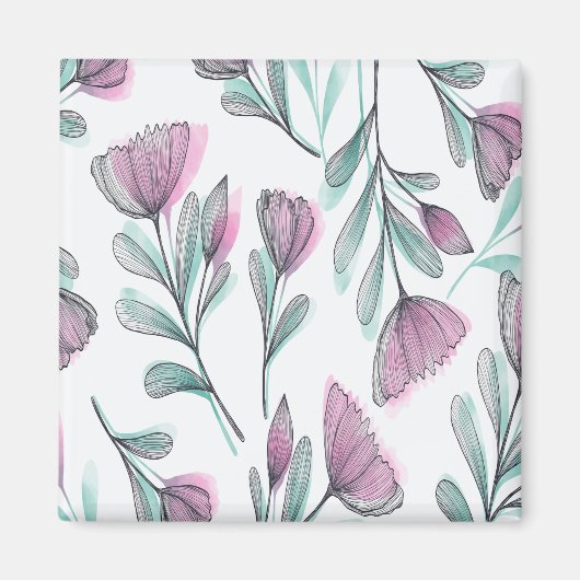 紫のバラ マグネット (正面)