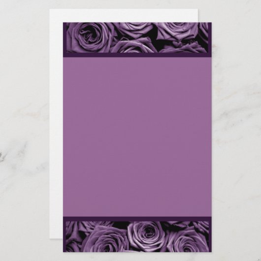紫のバラ 便箋 (正面/裏面)