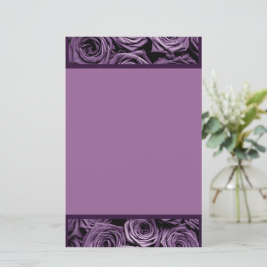 紫のバラ 便箋 (スタンド正面)