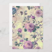 紫のバラ 招待状 (正面/裏面)