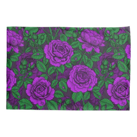 紫のバラ 枕カバー (裏面)