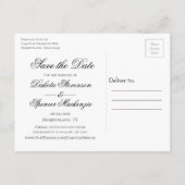 紫のバラ |水エレガント色の日付を保存 案内ポストカード (裏面)