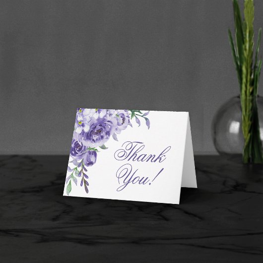 紫のバラ |水エレガント色フローラボーホ サンキューカード