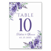 紫のバラ |水エレガント色フローラボーホ テーブルナンバー (裏面)