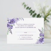 紫のバラ |水エレガント色フローラボーホ 出欠カード (スタンド正面)