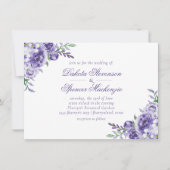 紫のバラ |水エレガント色フローラボーホ 招待状 (正面)