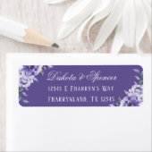 紫のバラ |水エレガント色差出人住所 ラベル (インサイチュ)