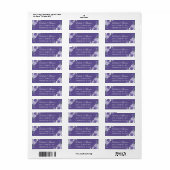 紫のバラ |水エレガント色差出人住所 ラベル (フルシート)