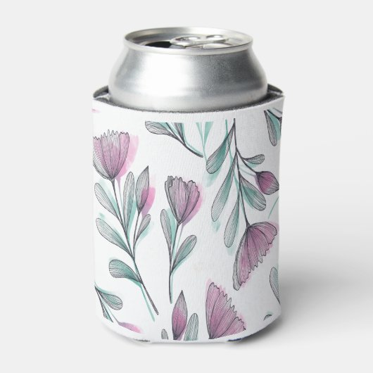 紫のバラ 缶クーラー (缶正面)