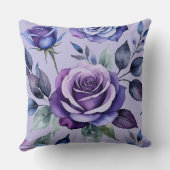 紫のバラ（青） クッション (裏面)