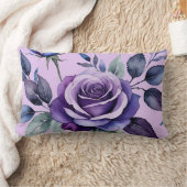 紫のバラ（青） ランバークッション (ブランケット)