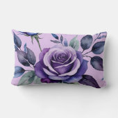 紫のバラ（青） ランバークッション (裏面)
