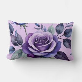紫のバラ（青） ランバークッション