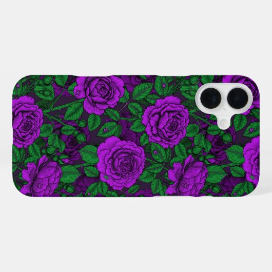 紫のバラ iPhoneケース (裏面横)