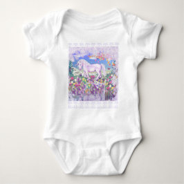 紫のパラダイス&雪 ベビーボディスーツ