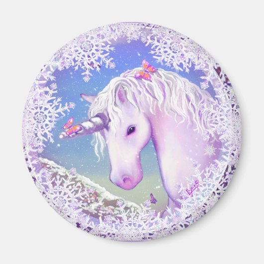 紫のパラダイス&雪 マグネット (正面)