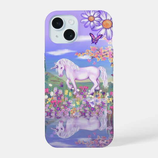 紫のパラダイス iPhone 15ケース (裏面)