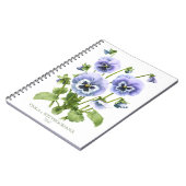 紫のパンジー植物アート ノートブック (左側)