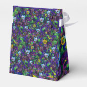 紫のパンジー 特別な贈り物用テント ラベル付き フェイバーボックス (裏面サイド)