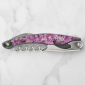 紫のパーソナライズされたフローラ新着コルクねじ ソムリエナイフ (裏面)