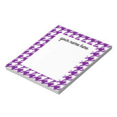 紫のパーソナライズされたメモ千鳥格子の帳 ノートパッド (回転)