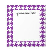 紫のパーソナライズされたメモ千鳥格子の帳 ノートパッド (正面)