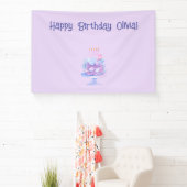 紫のパーソナライズされた誕生日バナー 横断幕 (インサイチュ)