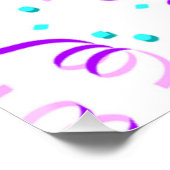 紫のパーティーリボン ポスター (コーナー)