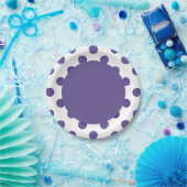 紫のパーティー |ウルトラ王室のバイオレットグレープ水玉模様 ペーパープレート (パーティー)