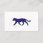 紫のヒョウのシルエット-背景色を選択 名刺 (裏面)