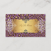 紫のヒョウ印刷/DIY背景色 名刺 (正面)