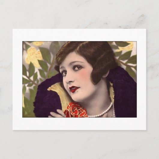 紫のビクトリアンコートの美しい ポストカード (正面)